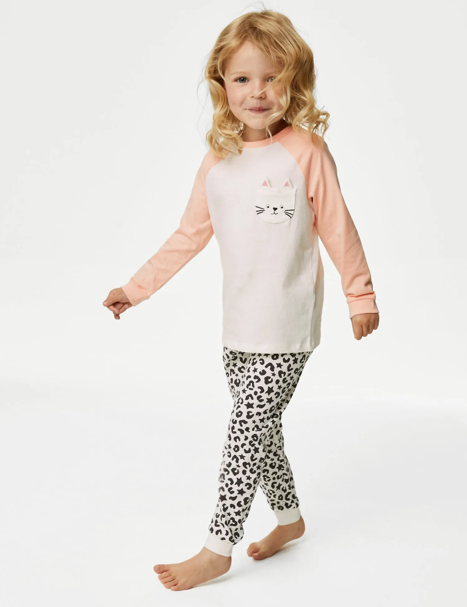 2pk Pure Cotton Cat Pyjama Sets