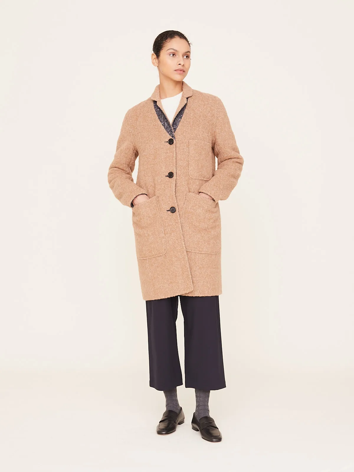 Adam Classic Reversible Coat in Herringbone