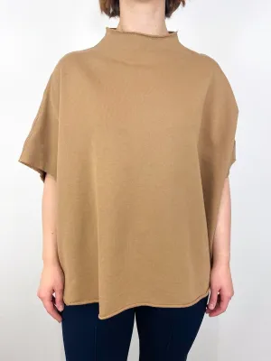 Audrey Funnel Neck Capelet in Camel