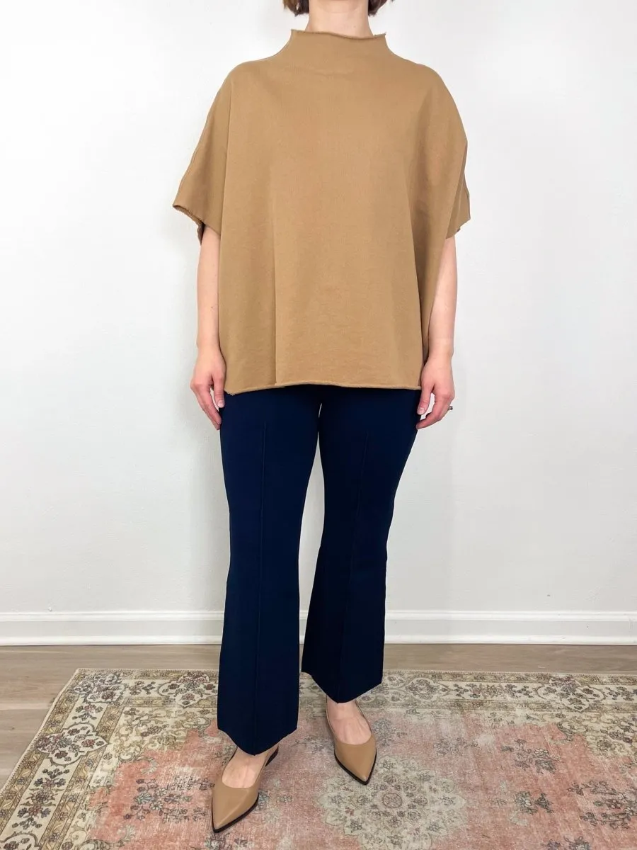 Audrey Funnel Neck Capelet in Camel