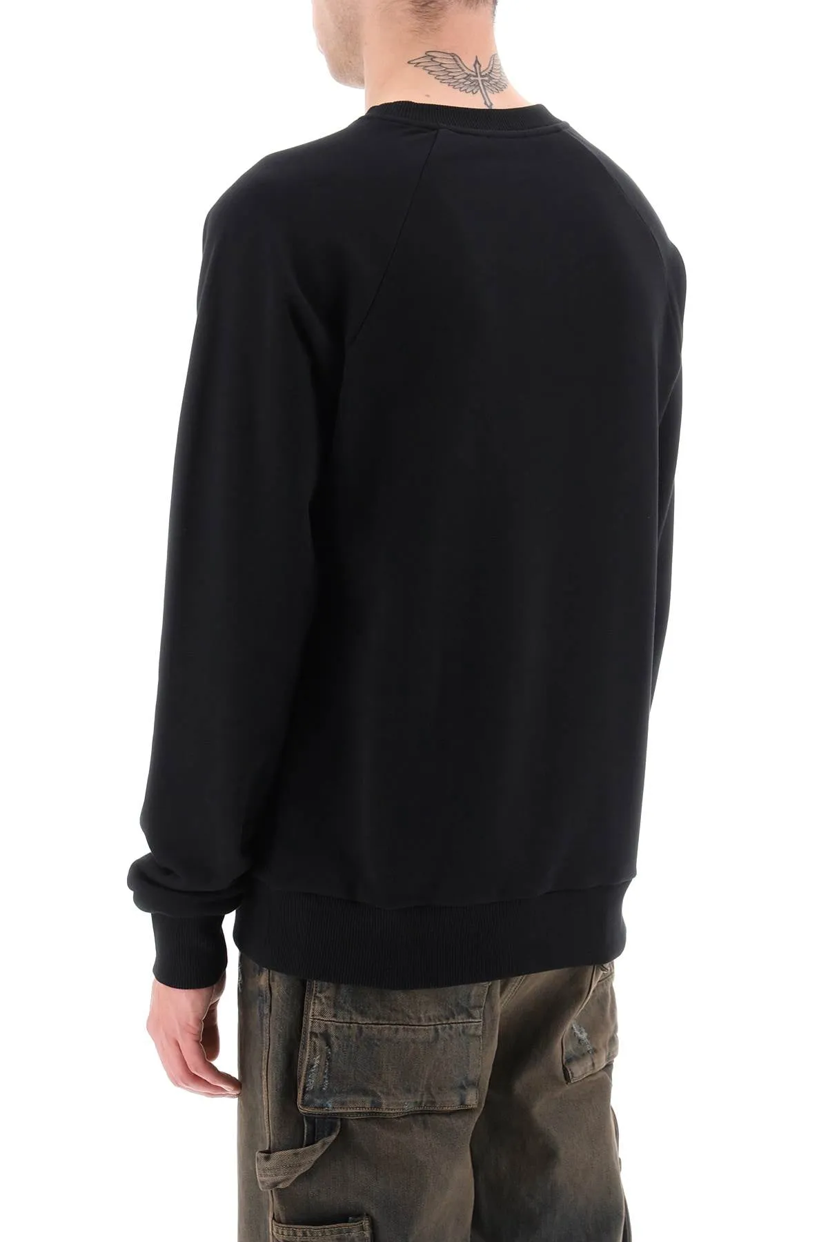 BALMAIN crew-neck sweatshirt with flocked logo