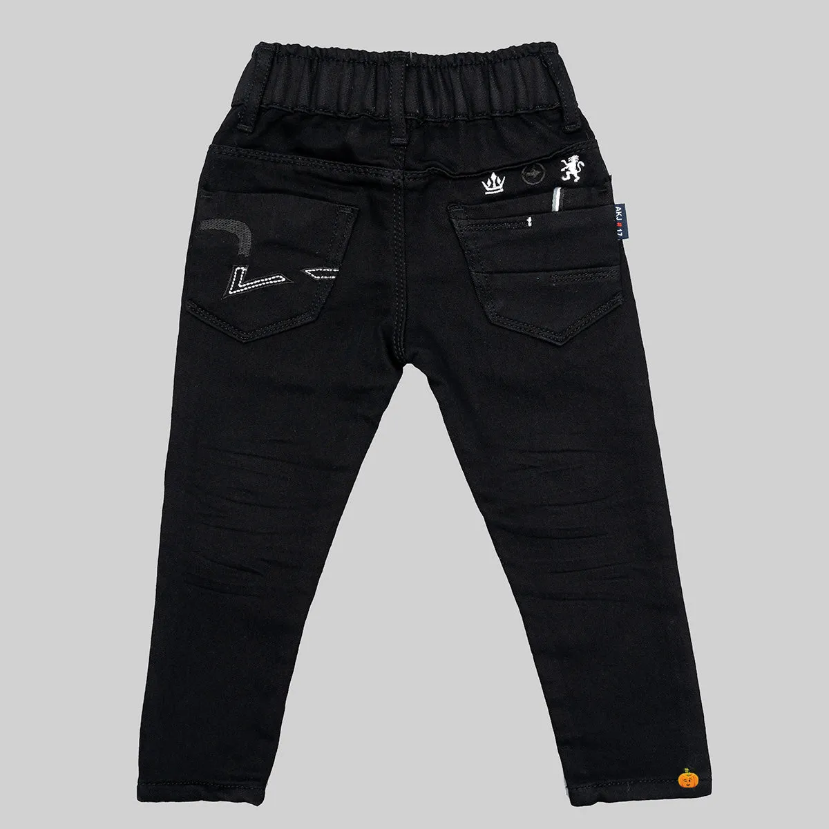 Black & Navy Blue Solid Boys Jeans