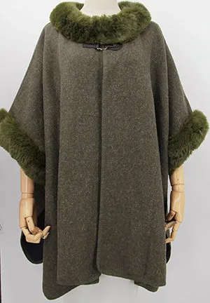 Cape Felt Fur Collar And fur cuff