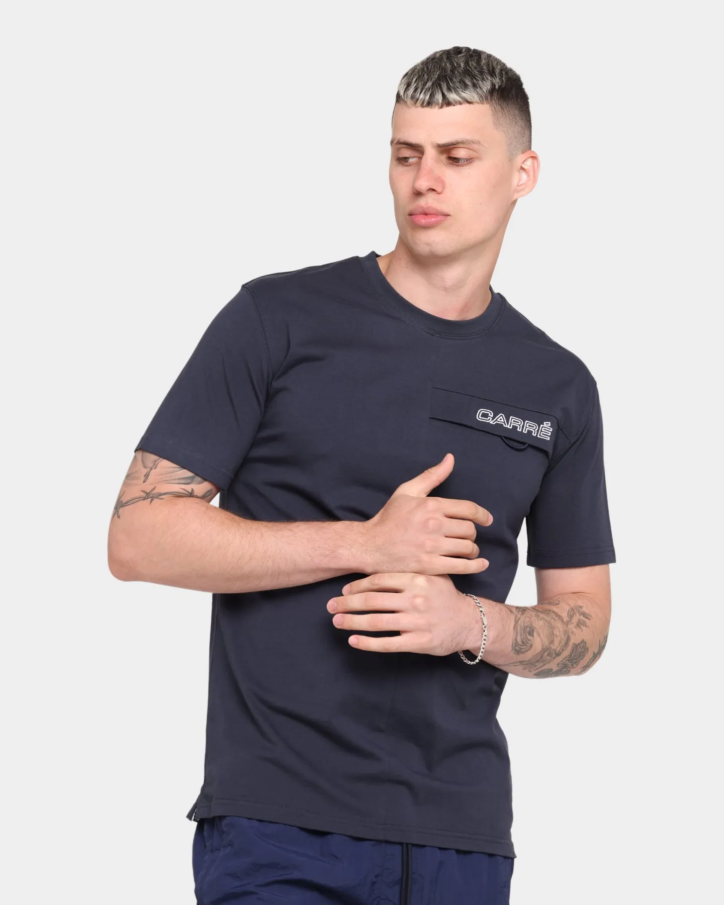 Carré Restart Pocket Short Sleeve T-Shirt Navy