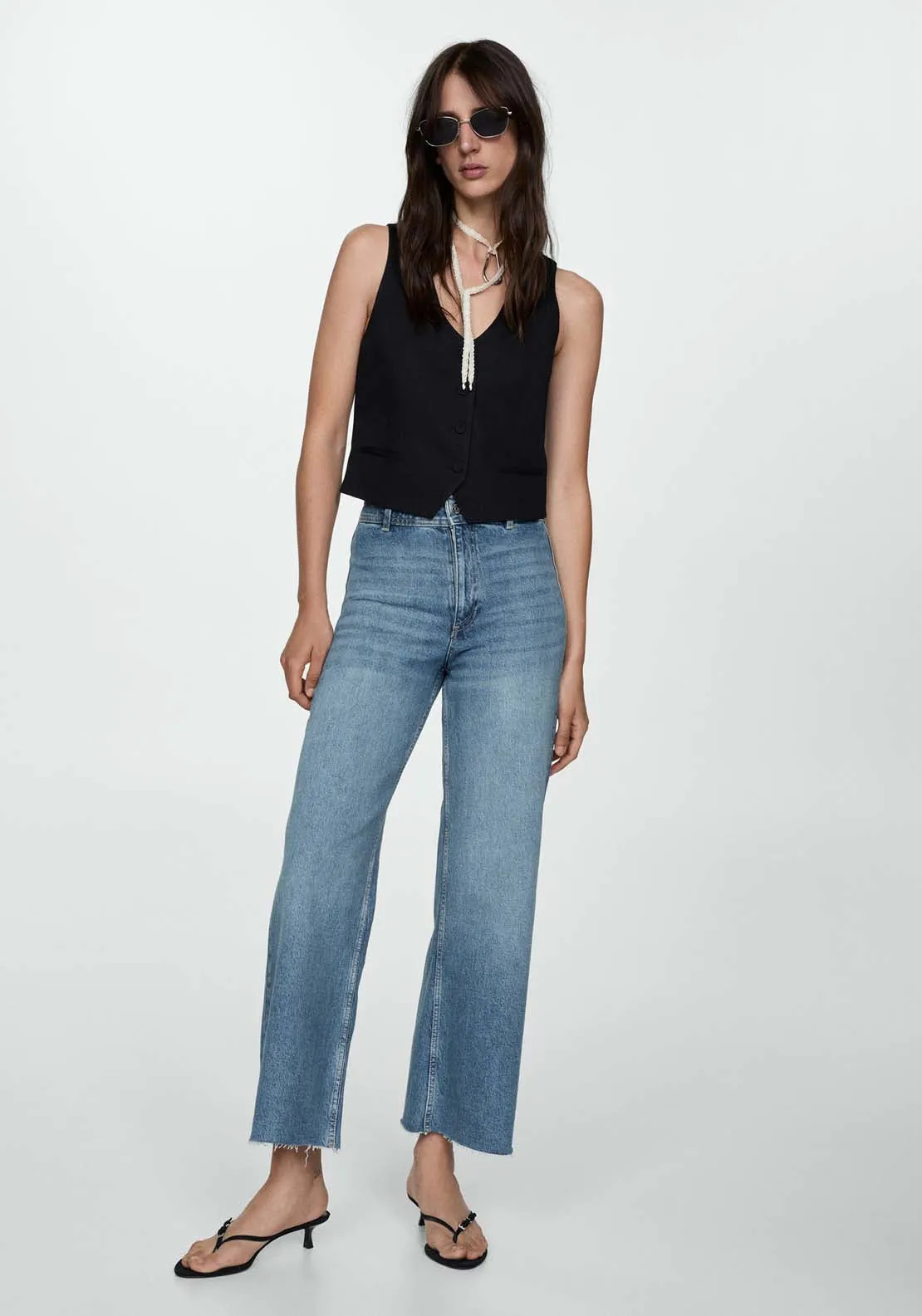 Catherin high-rise culotte jeans - Open Blue