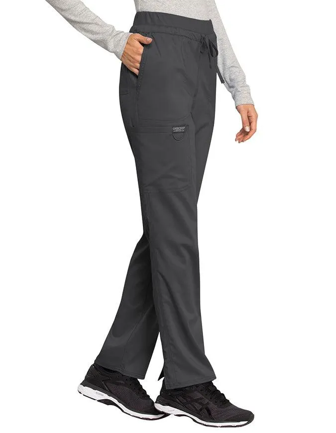 Cherokee Workwear Revolution Women's Mid Rise Tapered Leg Drawstring Pant