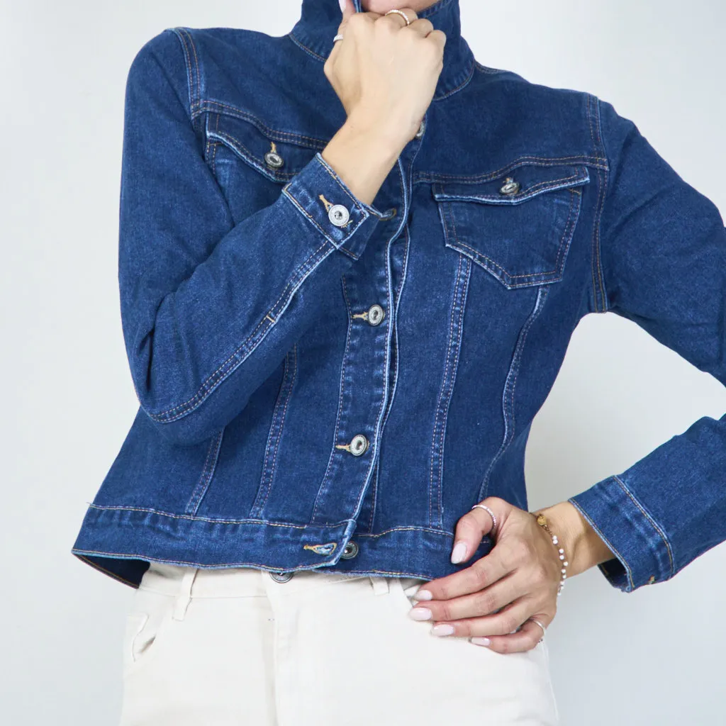 Classic denim jacket with button closure wholesale