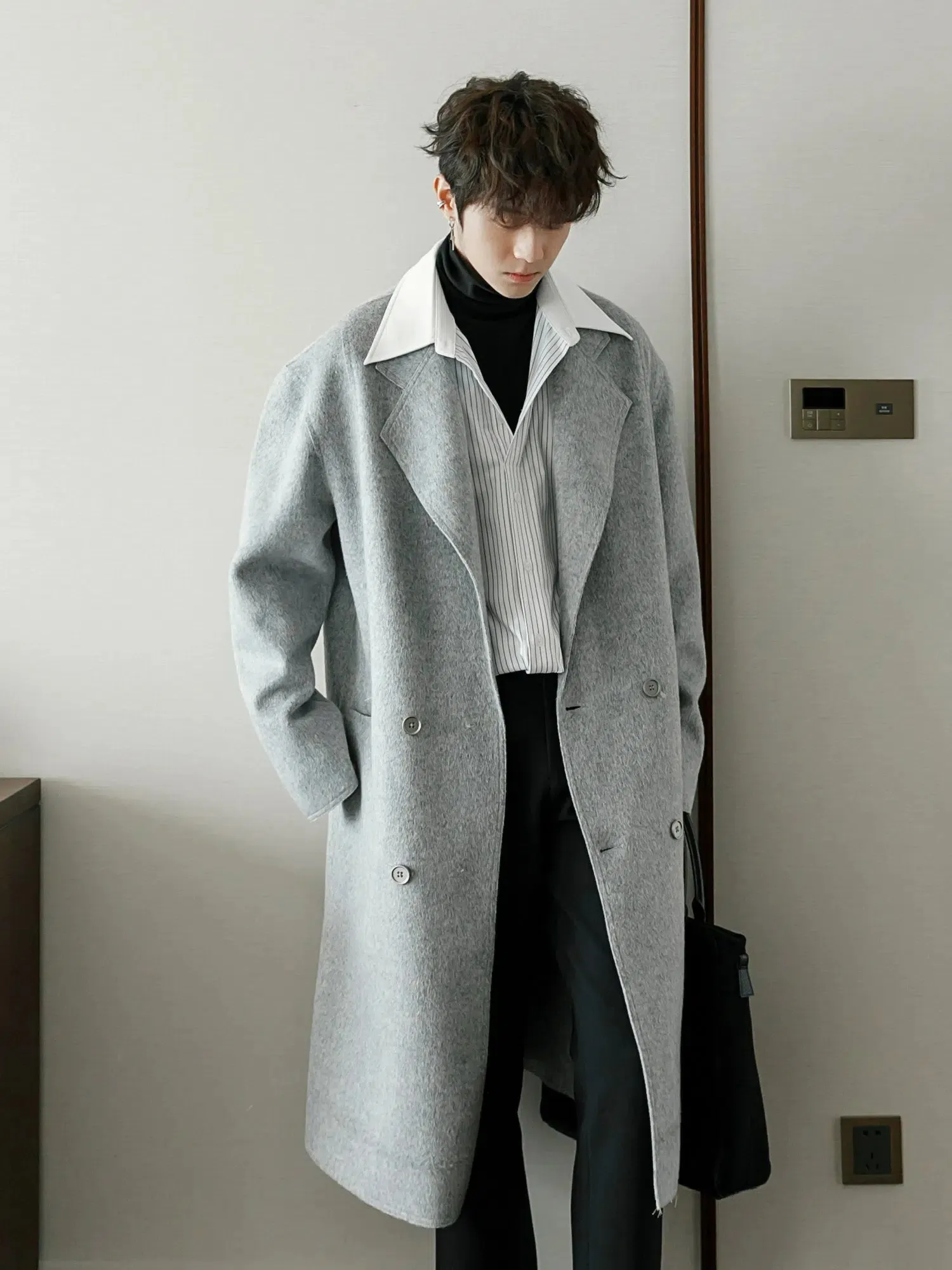 Classic Double-Breasted Wool Coat