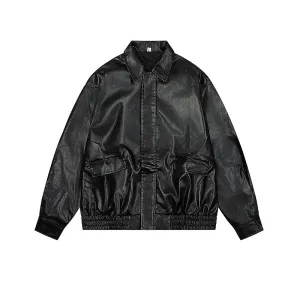 Classic Leather Bomber Jacket