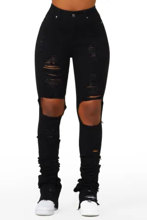 Coretta Black Super Stacked Jean