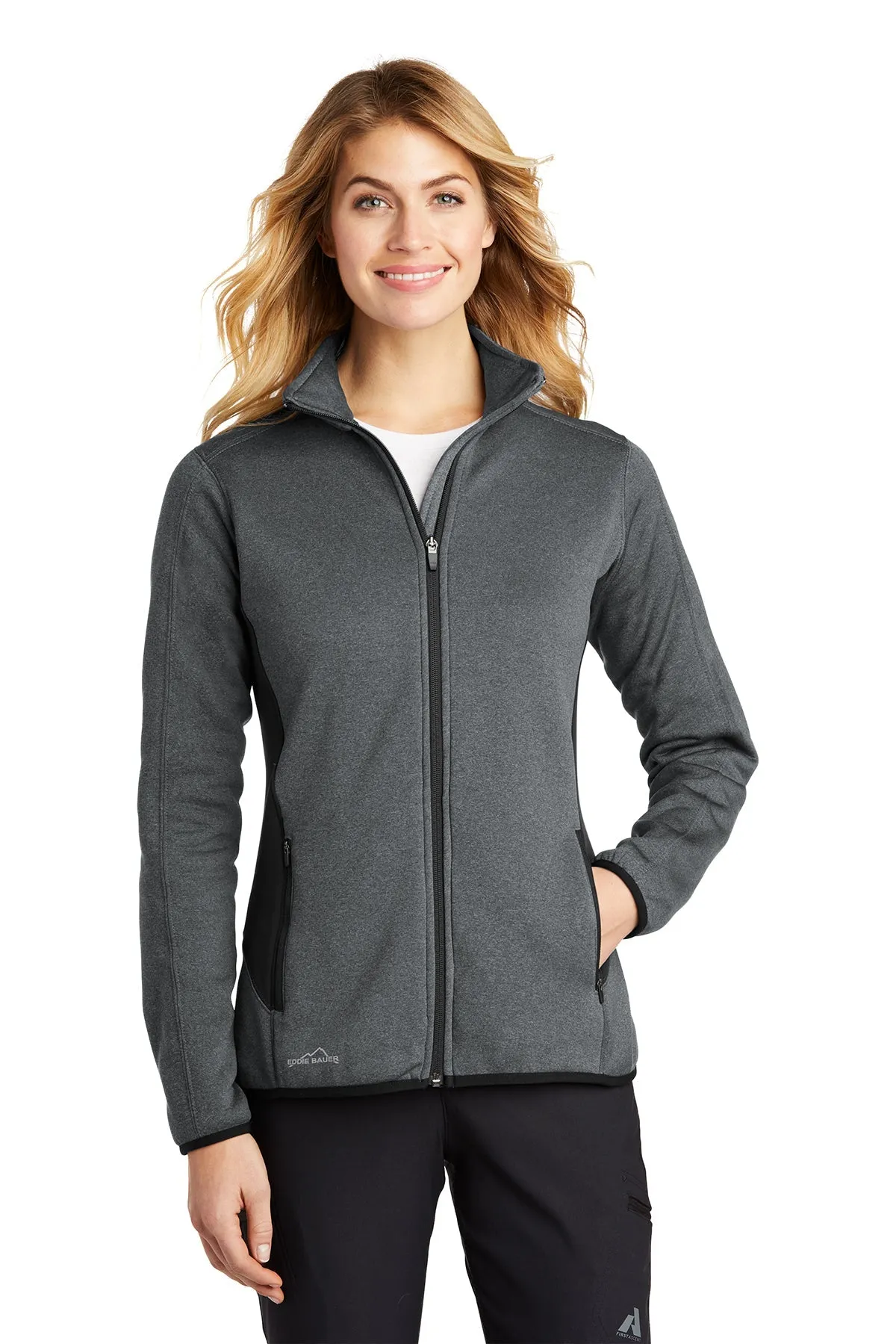 Eddie Bauer Ladies Custom Stretch Fleece Jackets, Dark Charcoal Heather