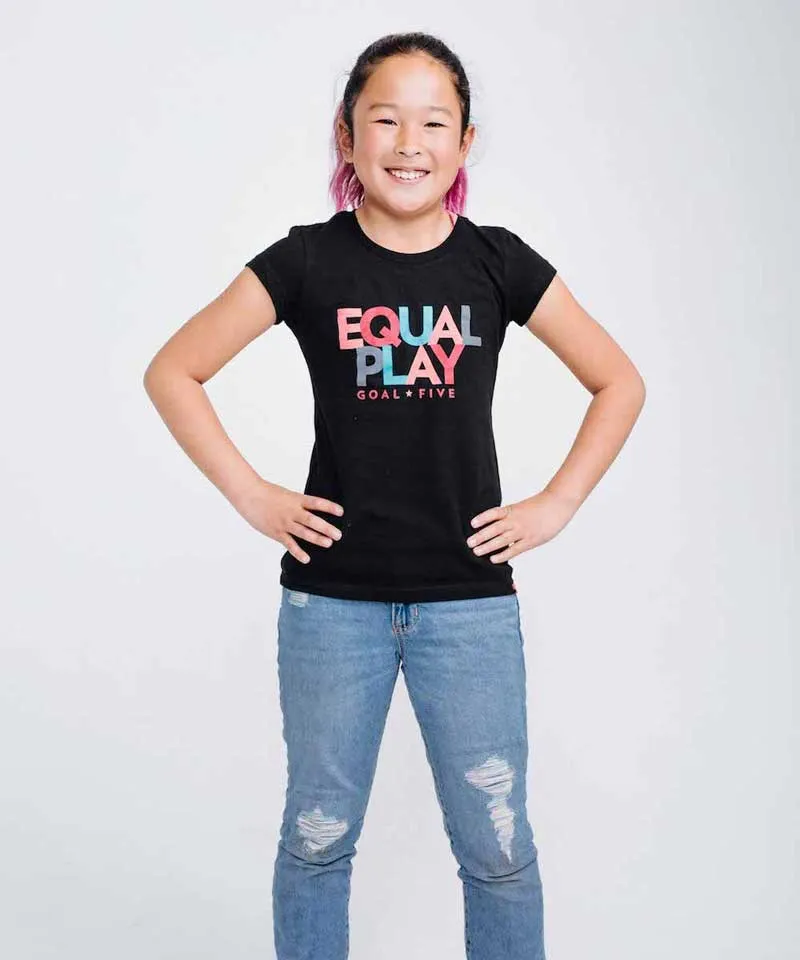 Equal Play Girls' Black T Shirt