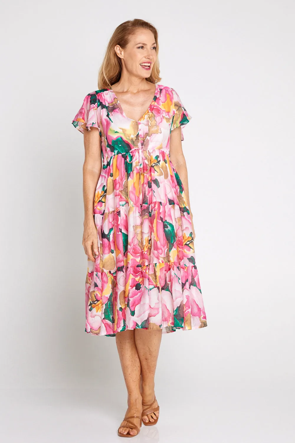 Fayette Dress - Abstract Floral Watercolour