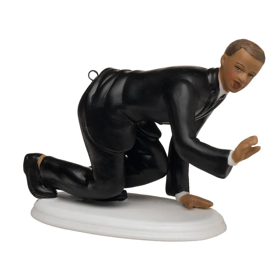 Gone Fishing Groom Figurine - Dark Skin Tone