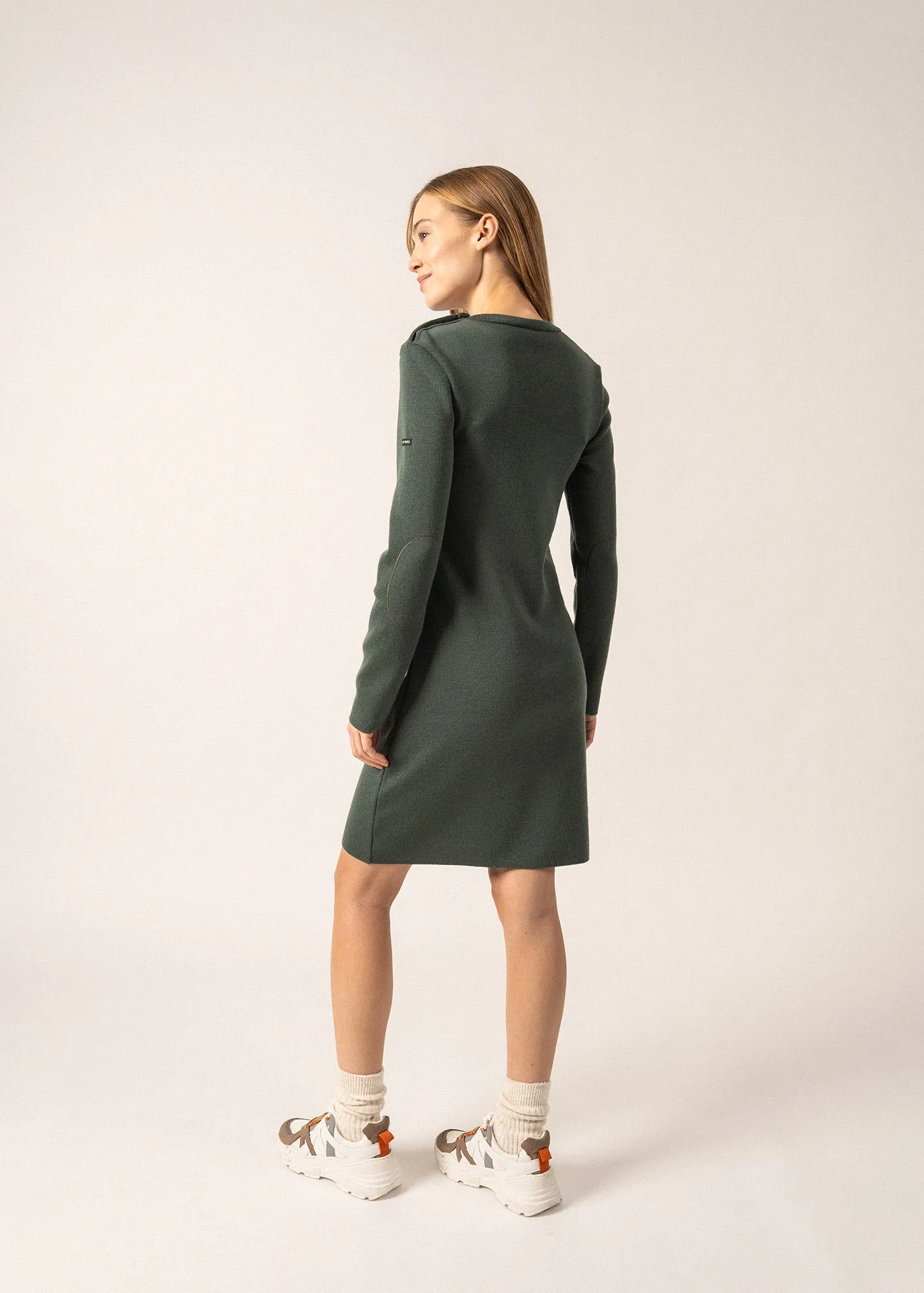 Grande Marée jumper dress - plain, in wool (VEGETAL)