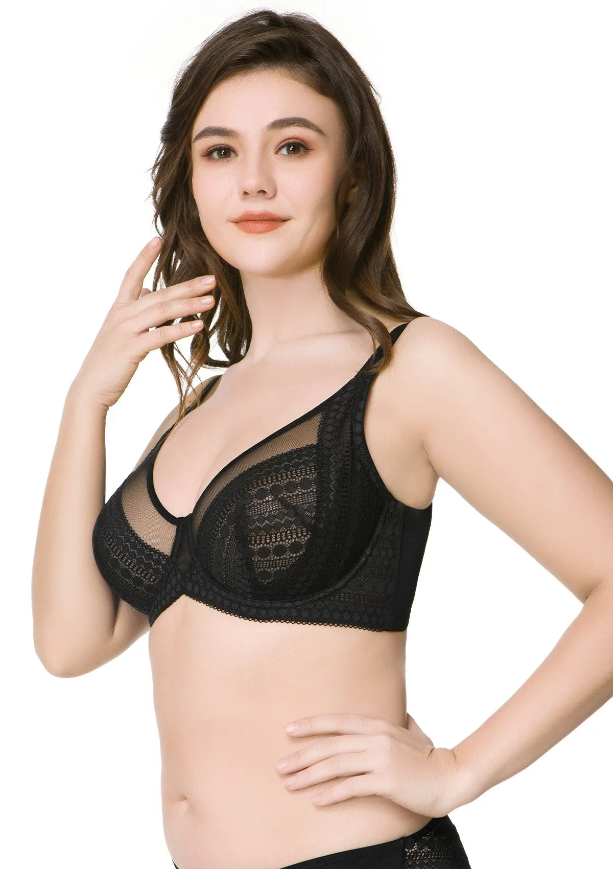 Heroine Polka Dot Lace Unlined Underwire Bra