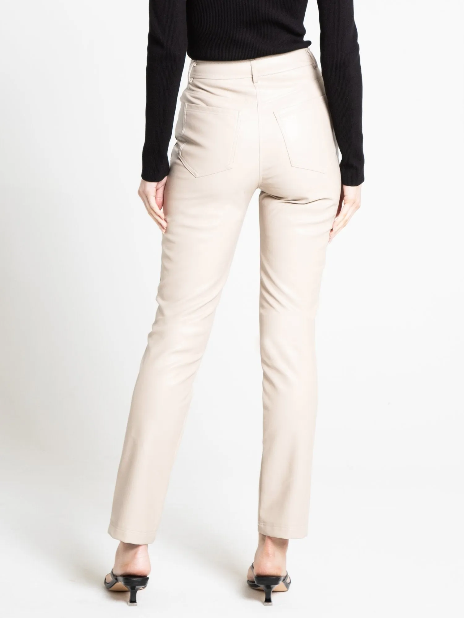 High-Waisted Faux Leather Pant - Edit By Nine