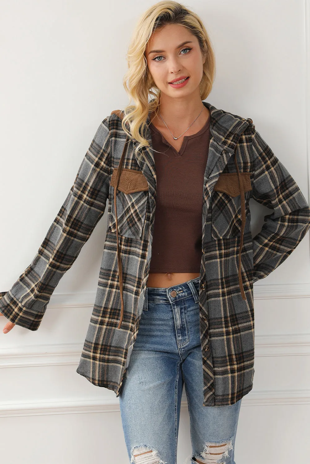 hooded flannel with pockets