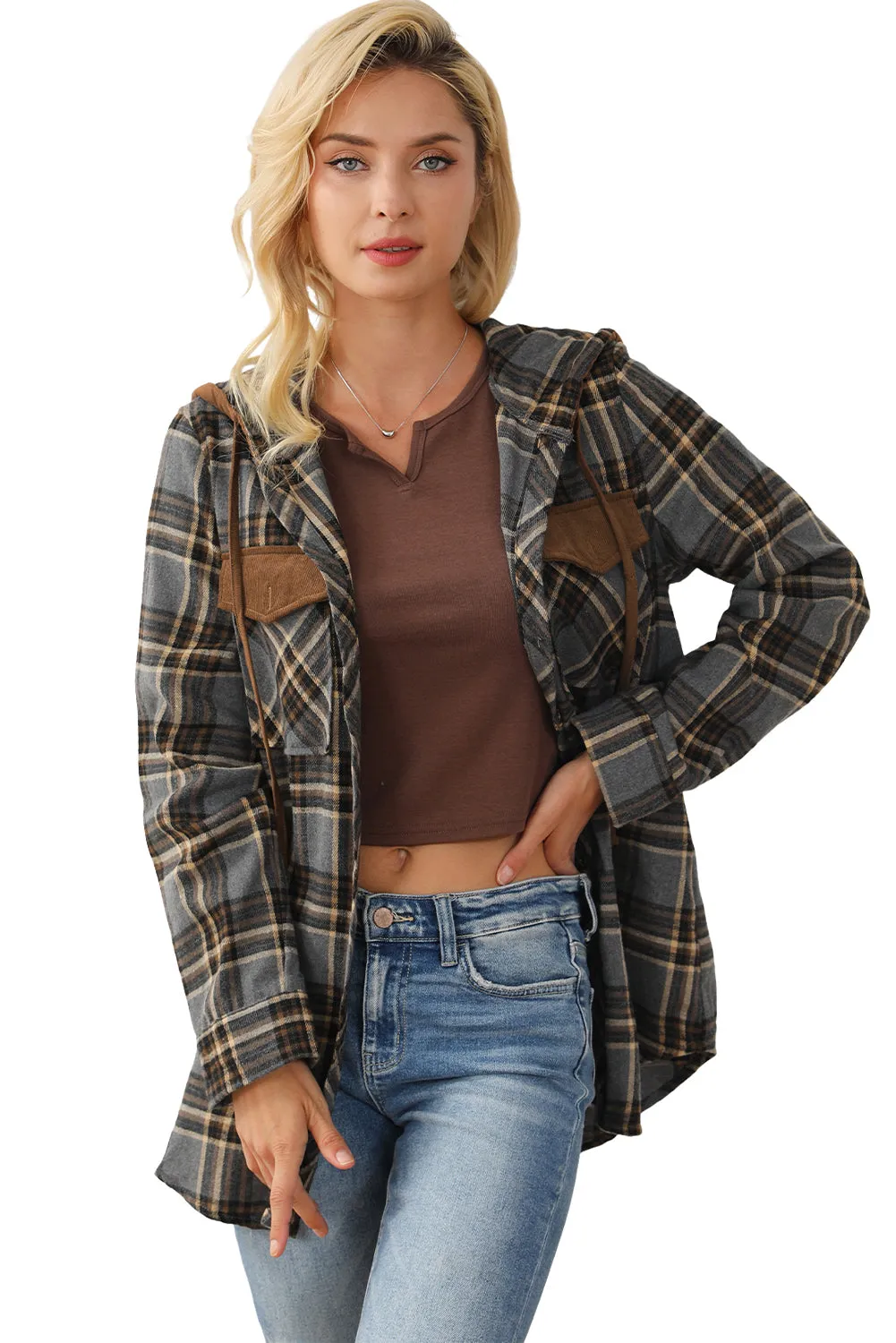 hooded flannel with pockets