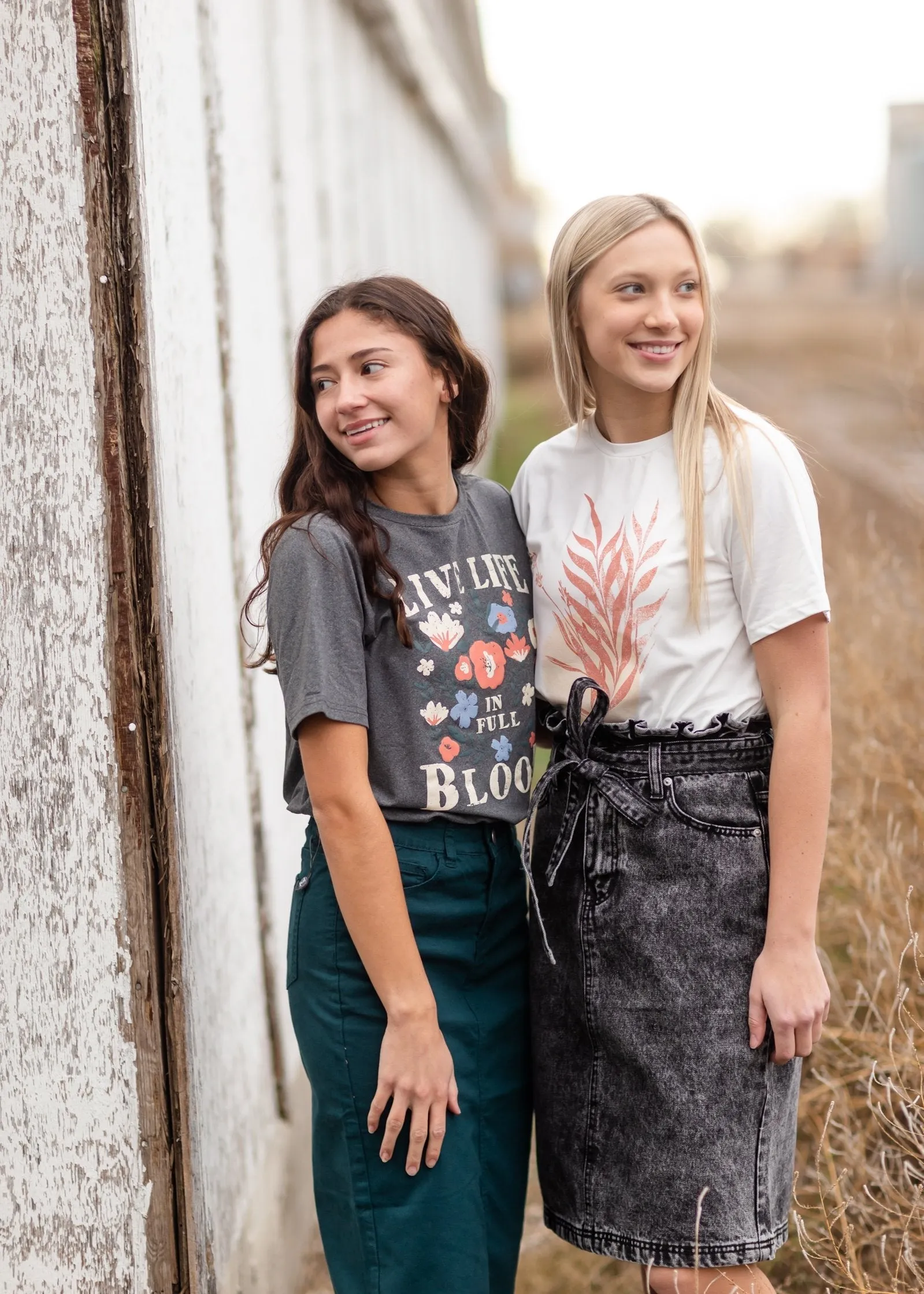 Ivory   Mauve Leaf Print Graphic Tee - FINAL SALE