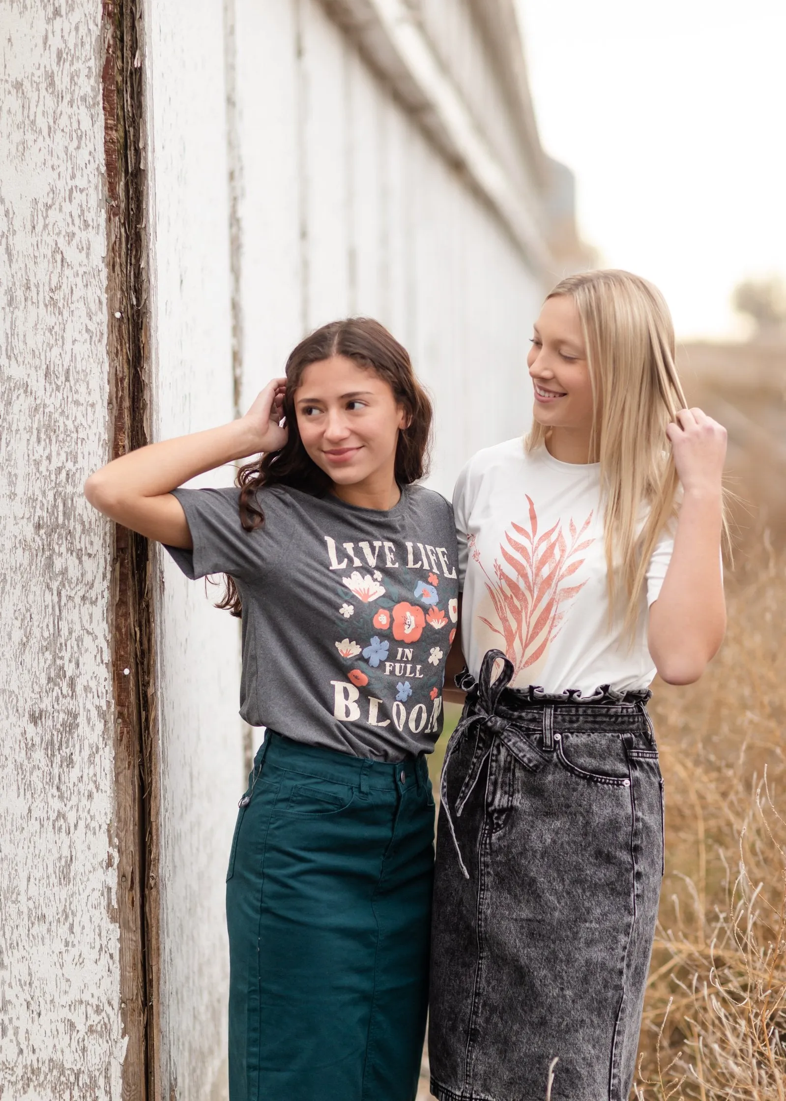 Ivory   Mauve Leaf Print Graphic Tee - FINAL SALE