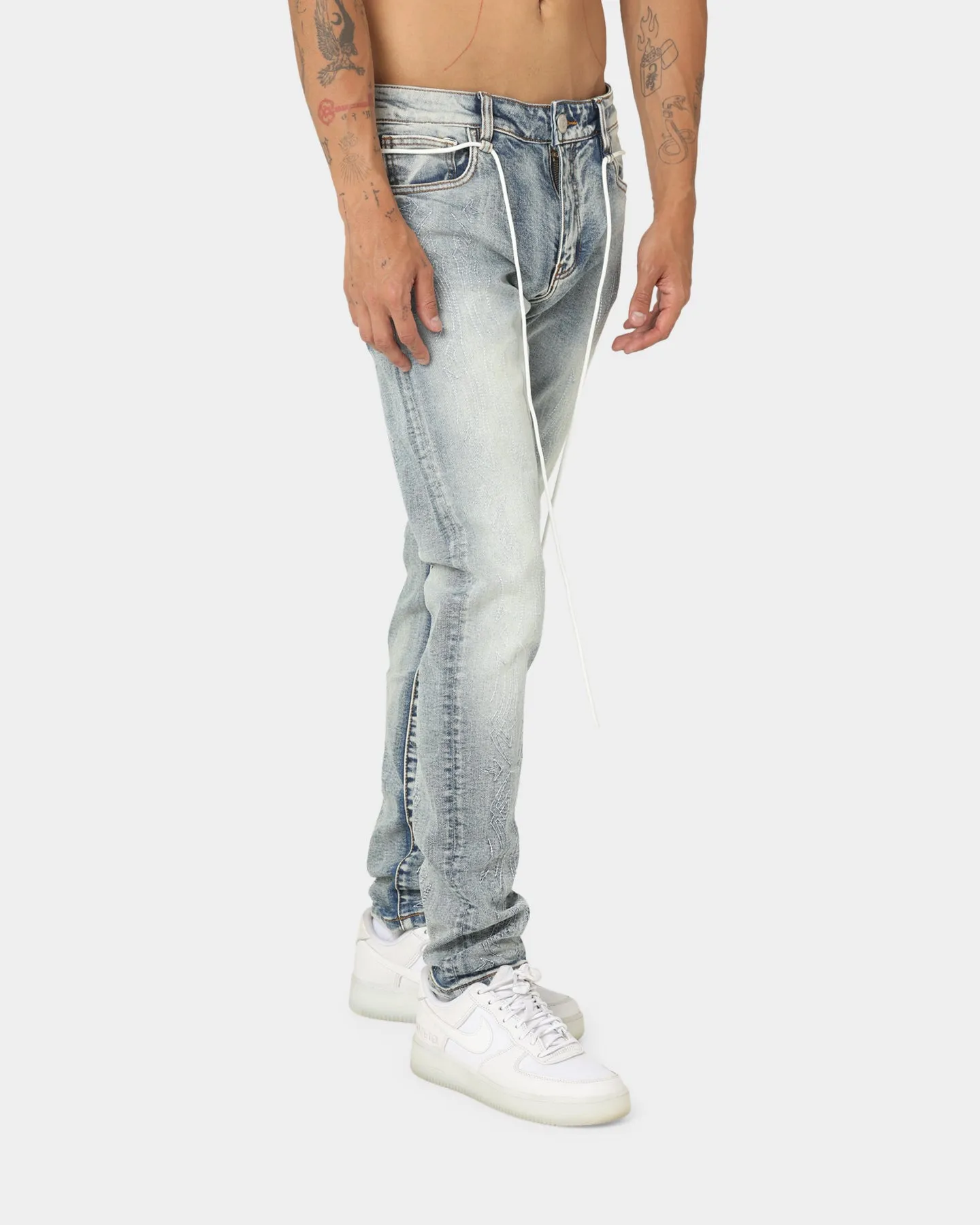 Lifted Anchors Wild West Denim Jeans Blue Wash