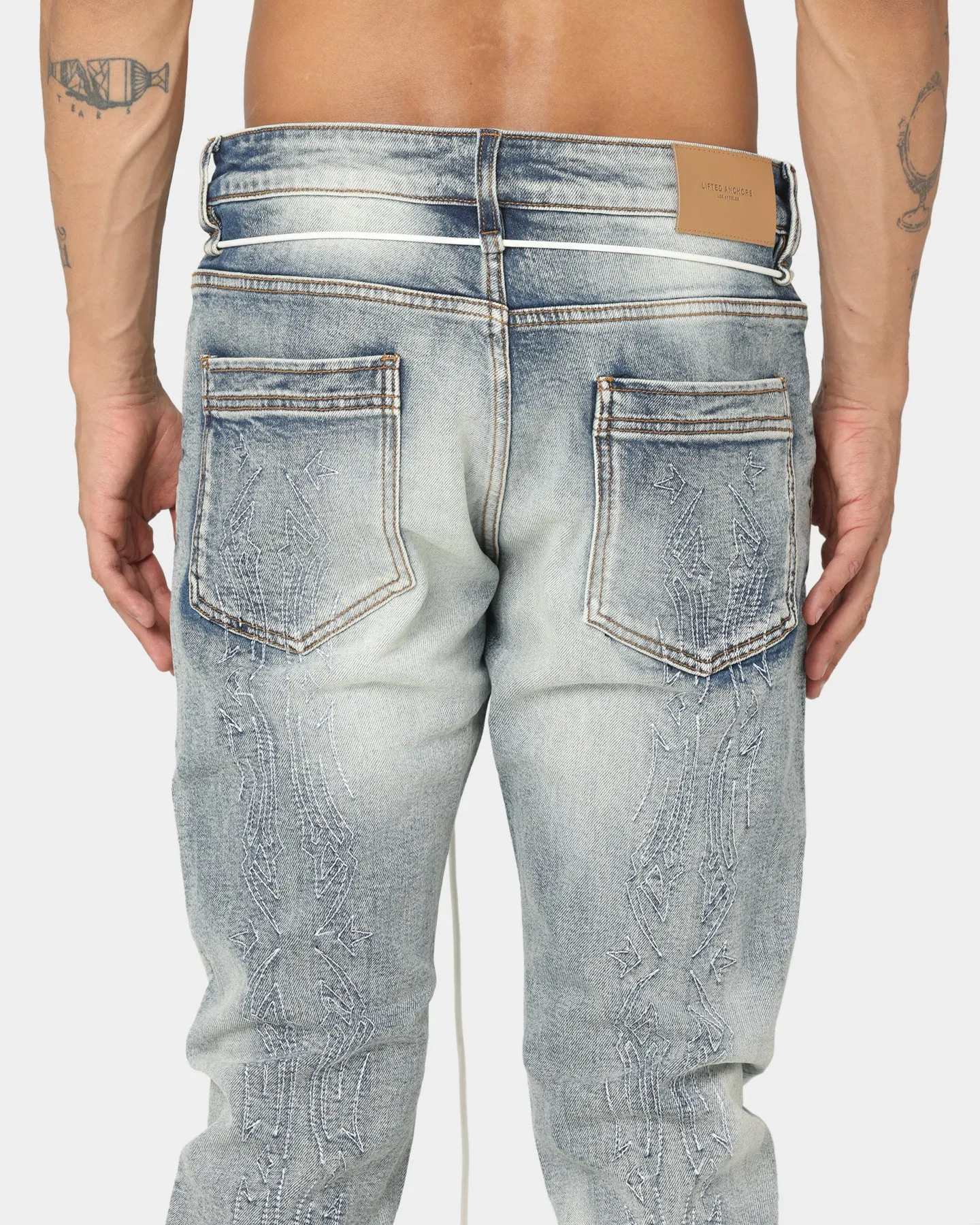 Lifted Anchors Wild West Denim Jeans Blue Wash