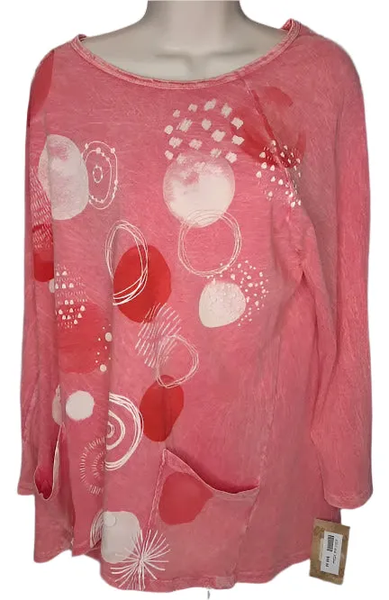 M12-1579 Tunic w/ 2 Pockets - Bubbly Pink