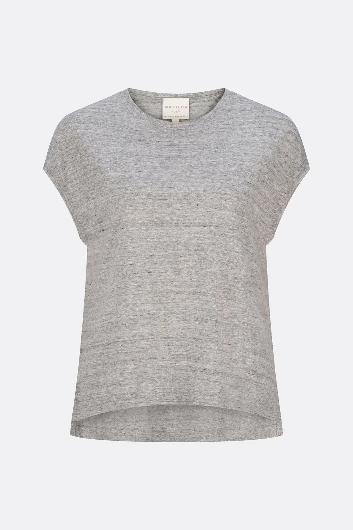 Marlo Cap Sleeve Tee Bleached Grey Marle