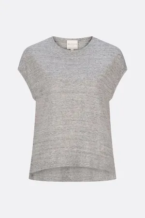 Marlo Cap Sleeve Tee Bleached Grey Marle