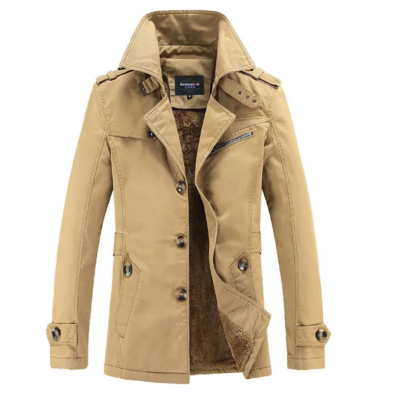 Men Winter Jackets Slim Fit Warm Trench Coats