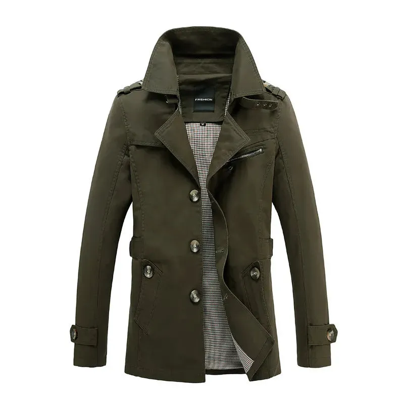 Men Winter Jackets Slim Fit Warm Trench Coats