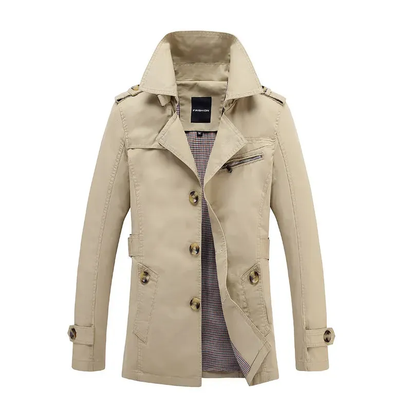 Men Winter Jackets Slim Fit Warm Trench Coats