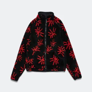 Mens Full Zip Pile Fleece - Red Visions