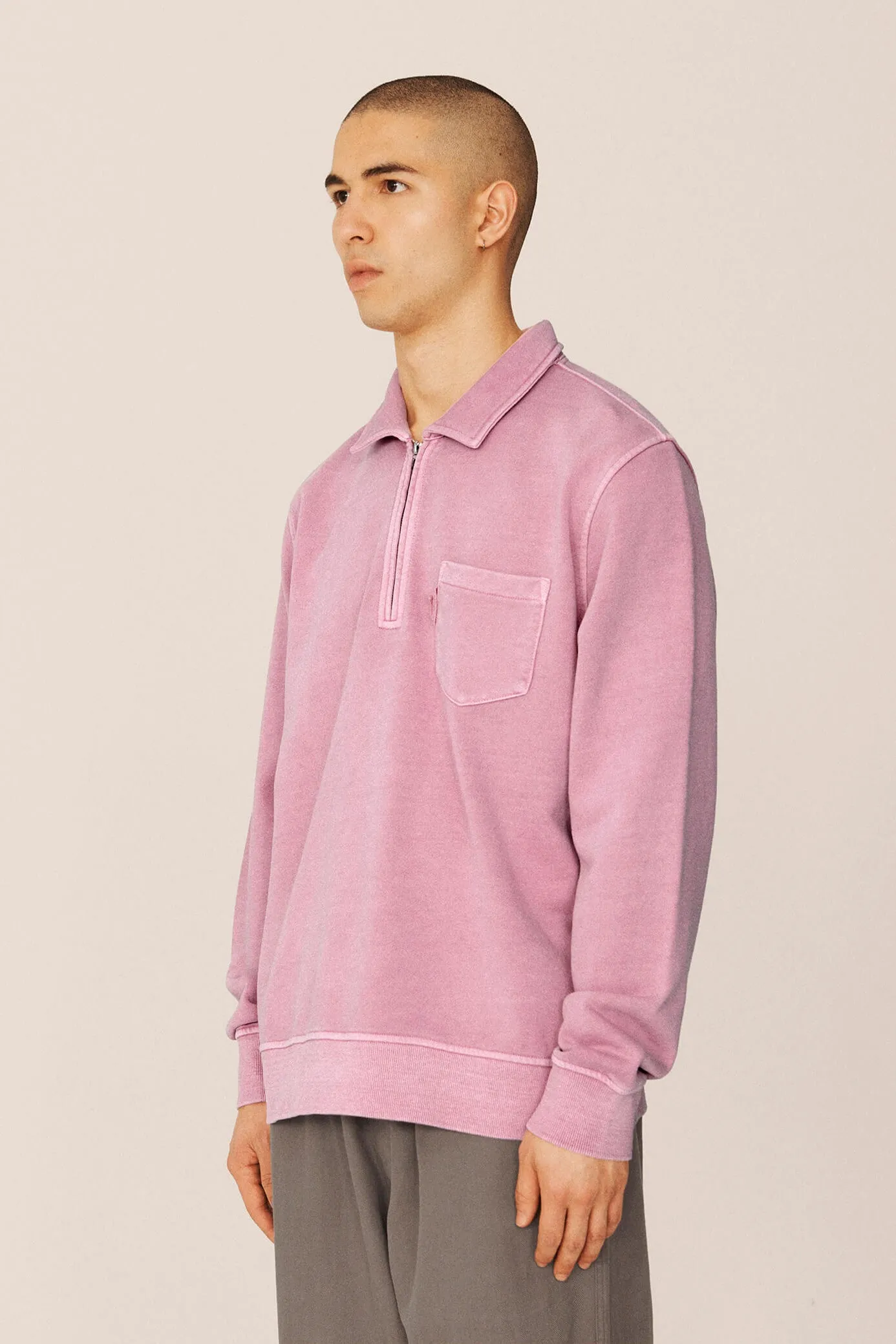 Mens Sugden Loopback Cotton Sweatshirt - Pink