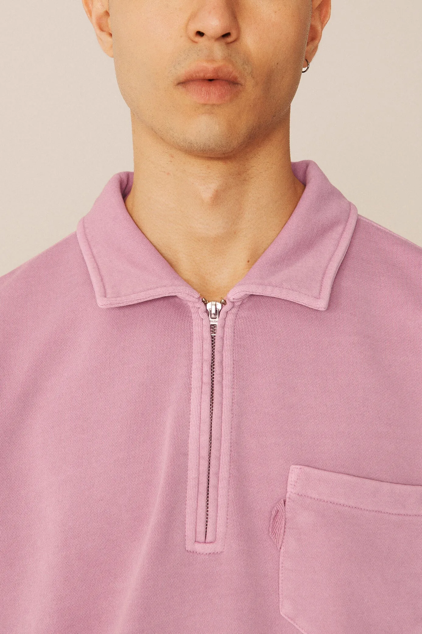 Mens Sugden Loopback Cotton Sweatshirt - Pink