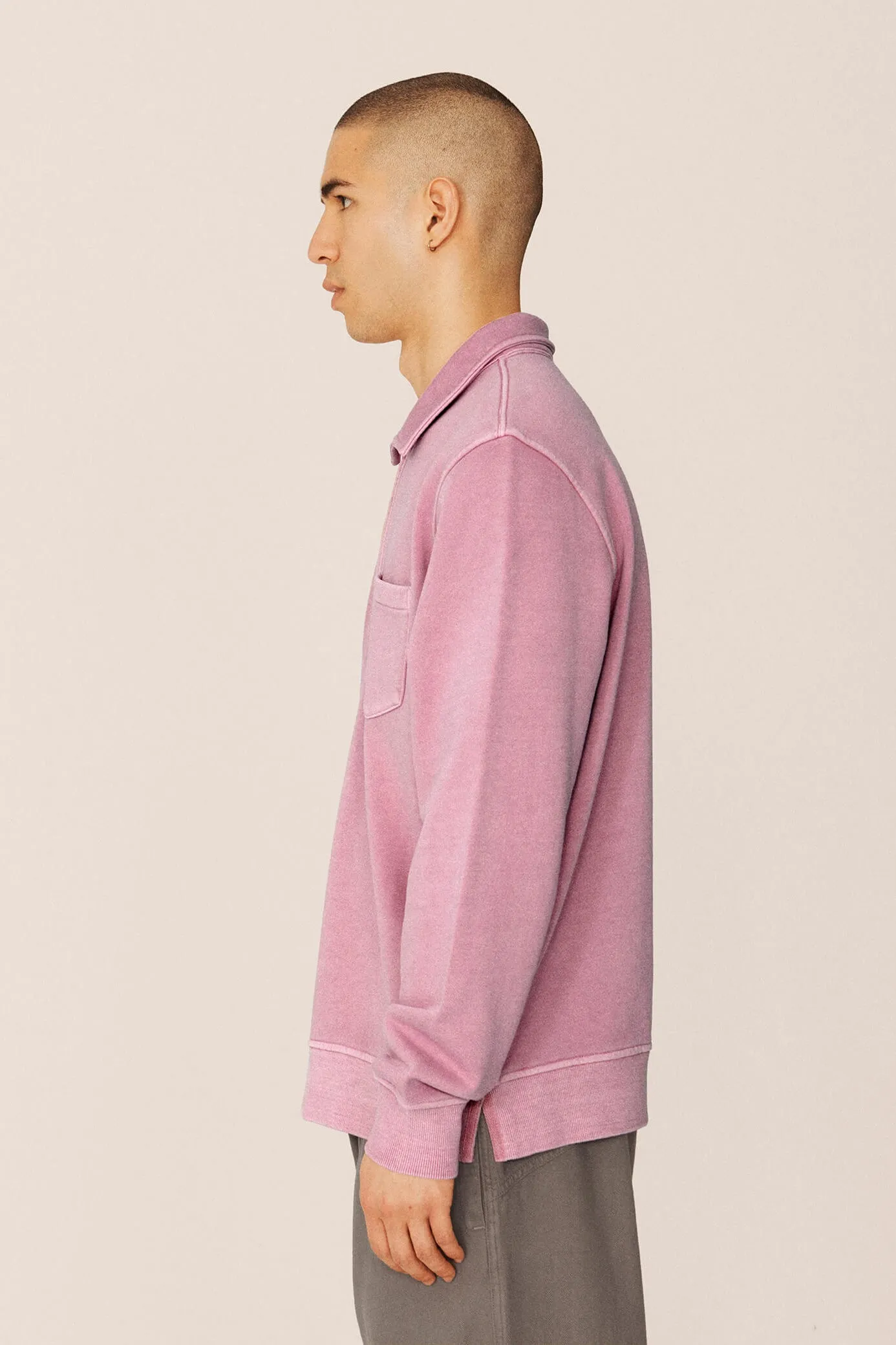 Mens Sugden Loopback Cotton Sweatshirt - Pink