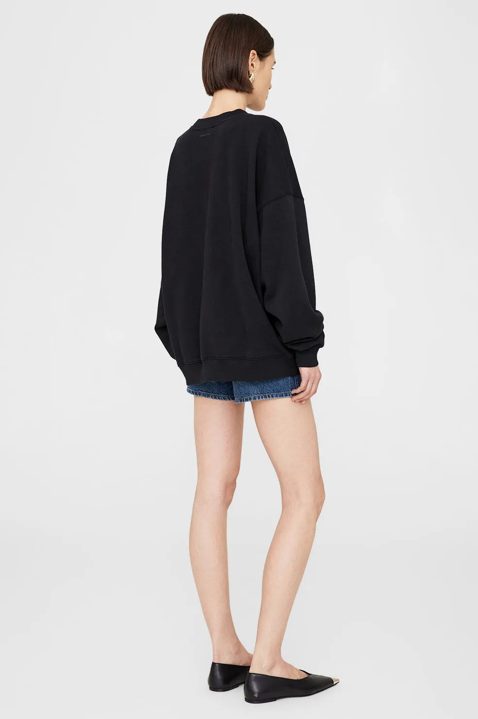 Miles Oversized Sweatshirt Letterman - Black