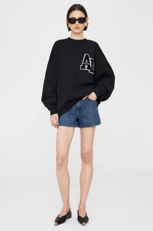 Miles Oversized Sweatshirt Letterman - Black