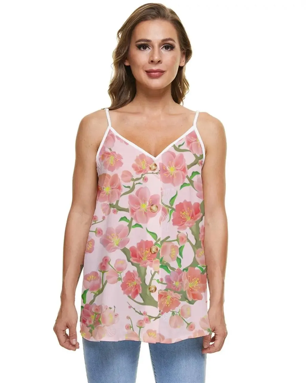 Misha Floral Spaghetti Strap Top