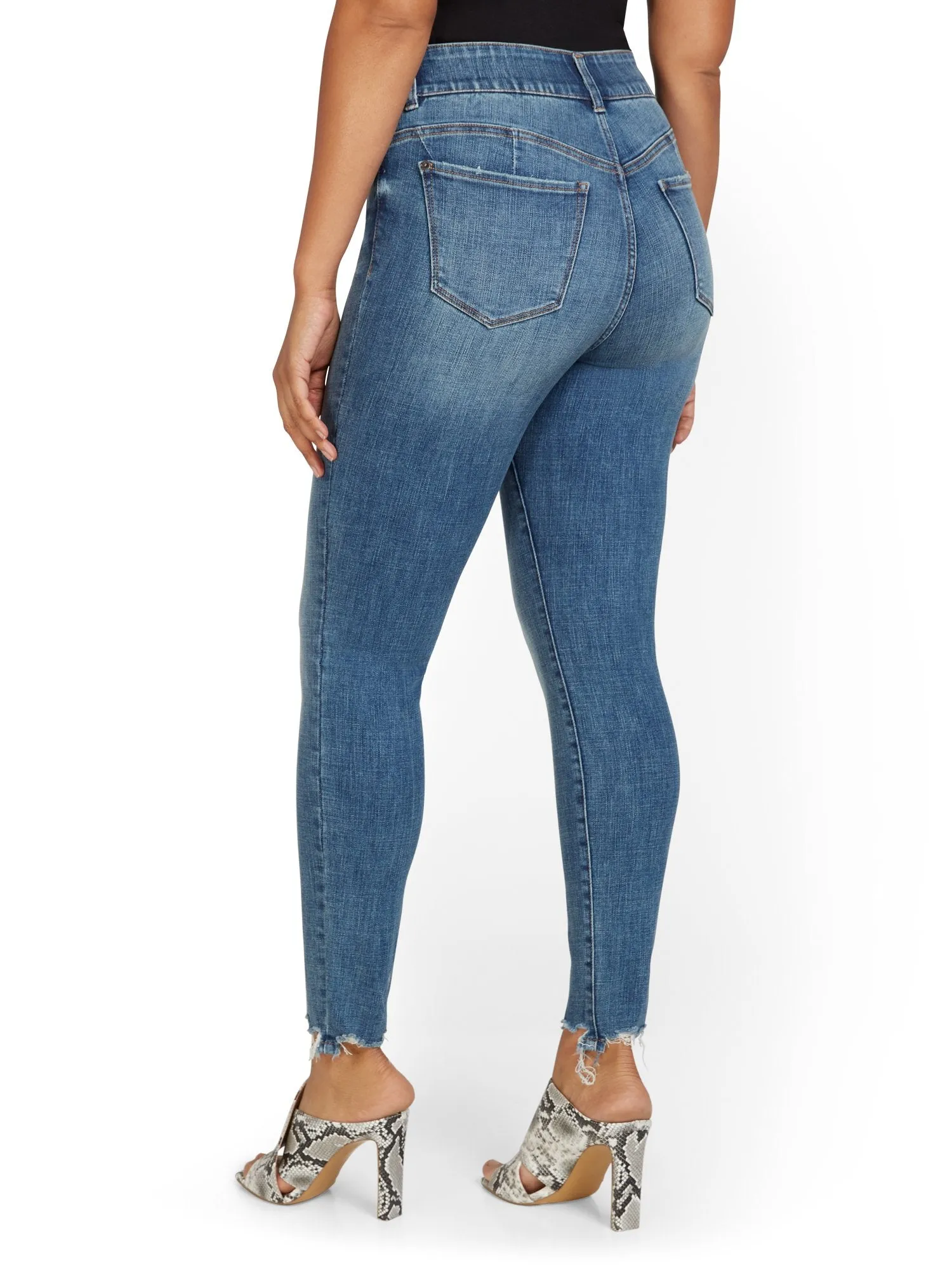 Mya Curvy High-Waisted Super-Skinny Jeans - Medium Wash