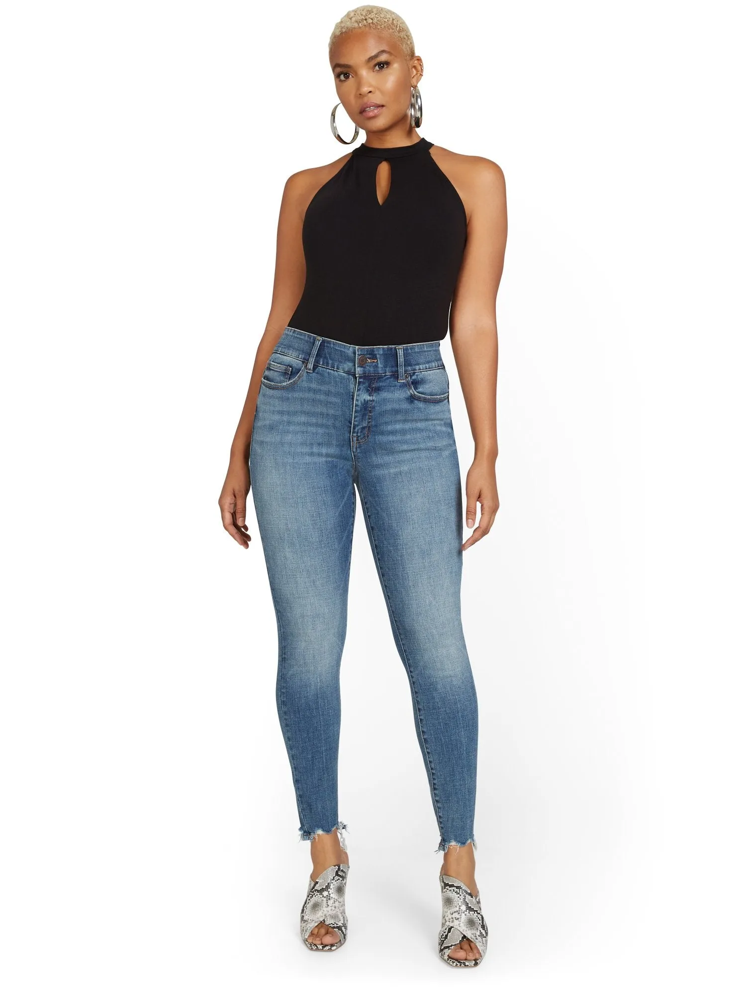 Mya Curvy High-Waisted Super-Skinny Jeans - Medium Wash