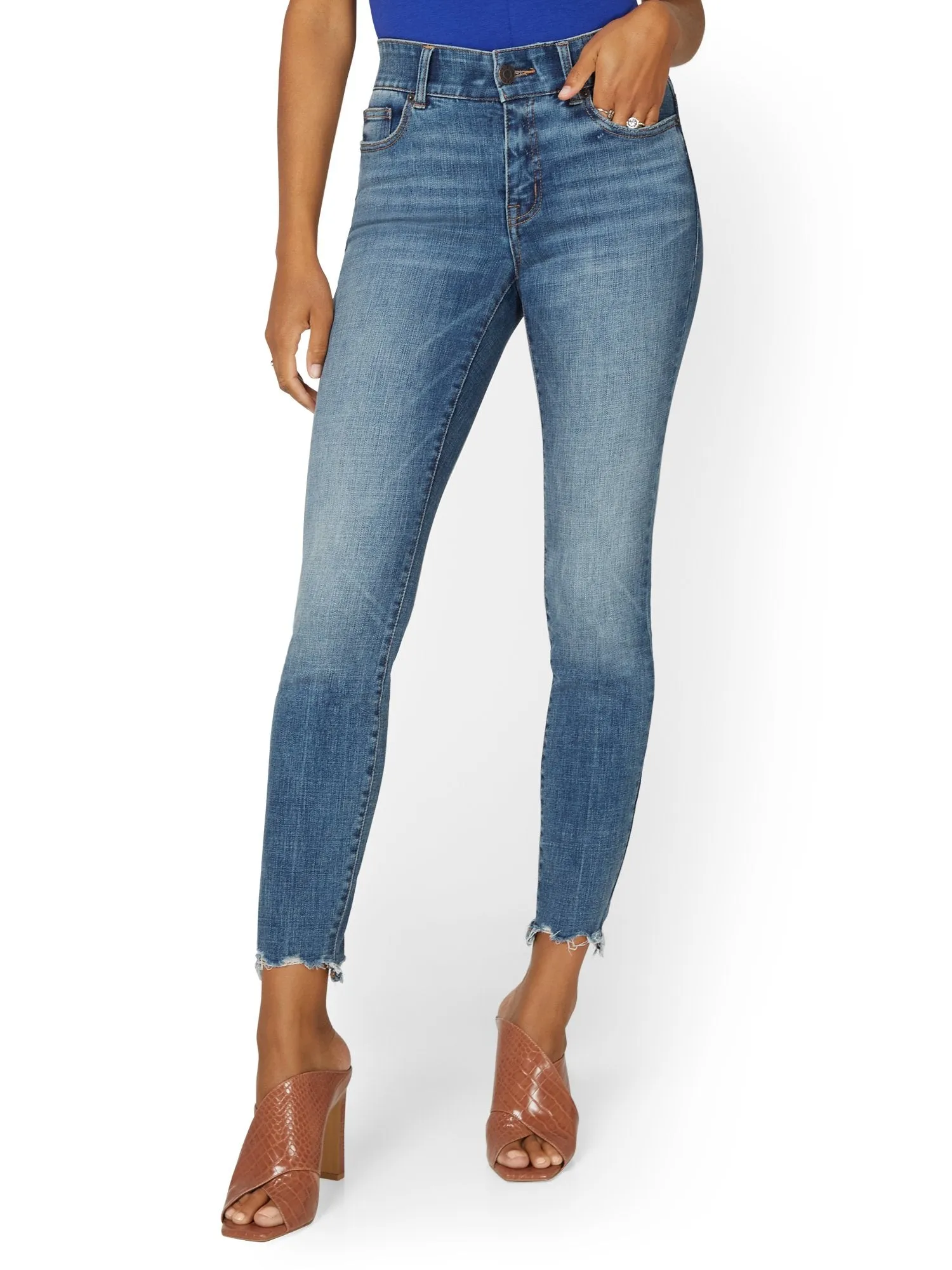 Mya Curvy High-Waisted Super-Skinny Jeans - Medium Wash