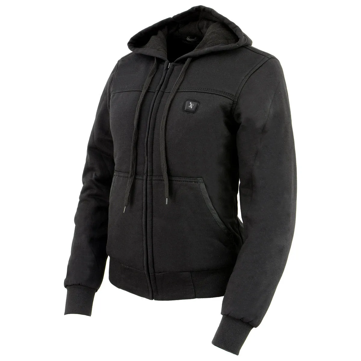 Nexgen Heat MPL2713SET Women Black 'Heated' Front Zipper Fiery Hoodie Jacket for Outdoor Activities w/ Battery Pack