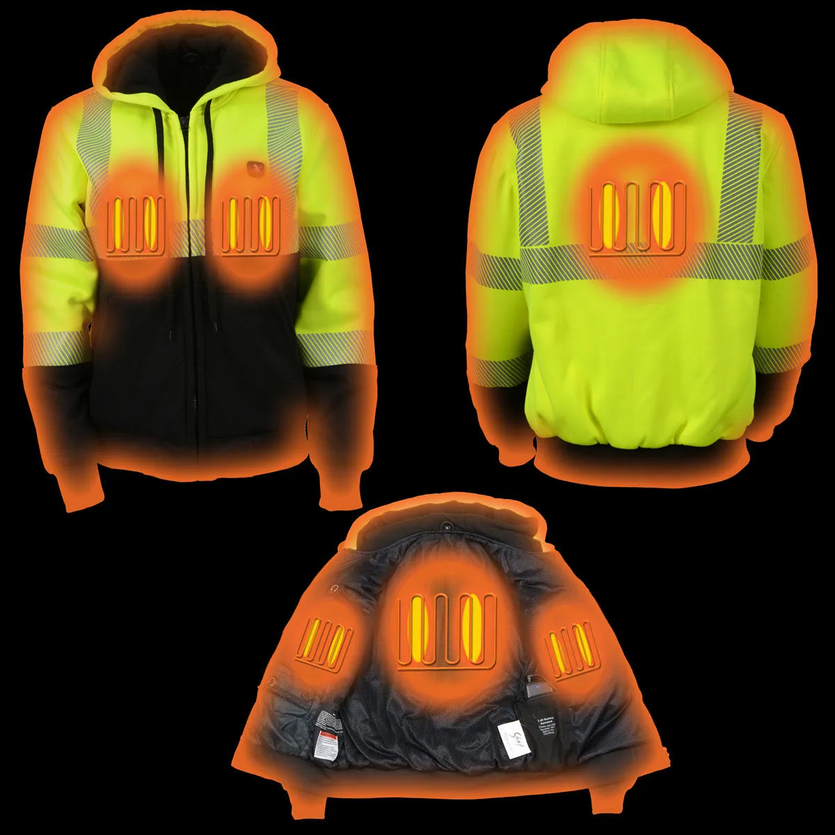 Nexgen Heat MPL2773SET Women's Heated Hoodie High-Viz Reflective -