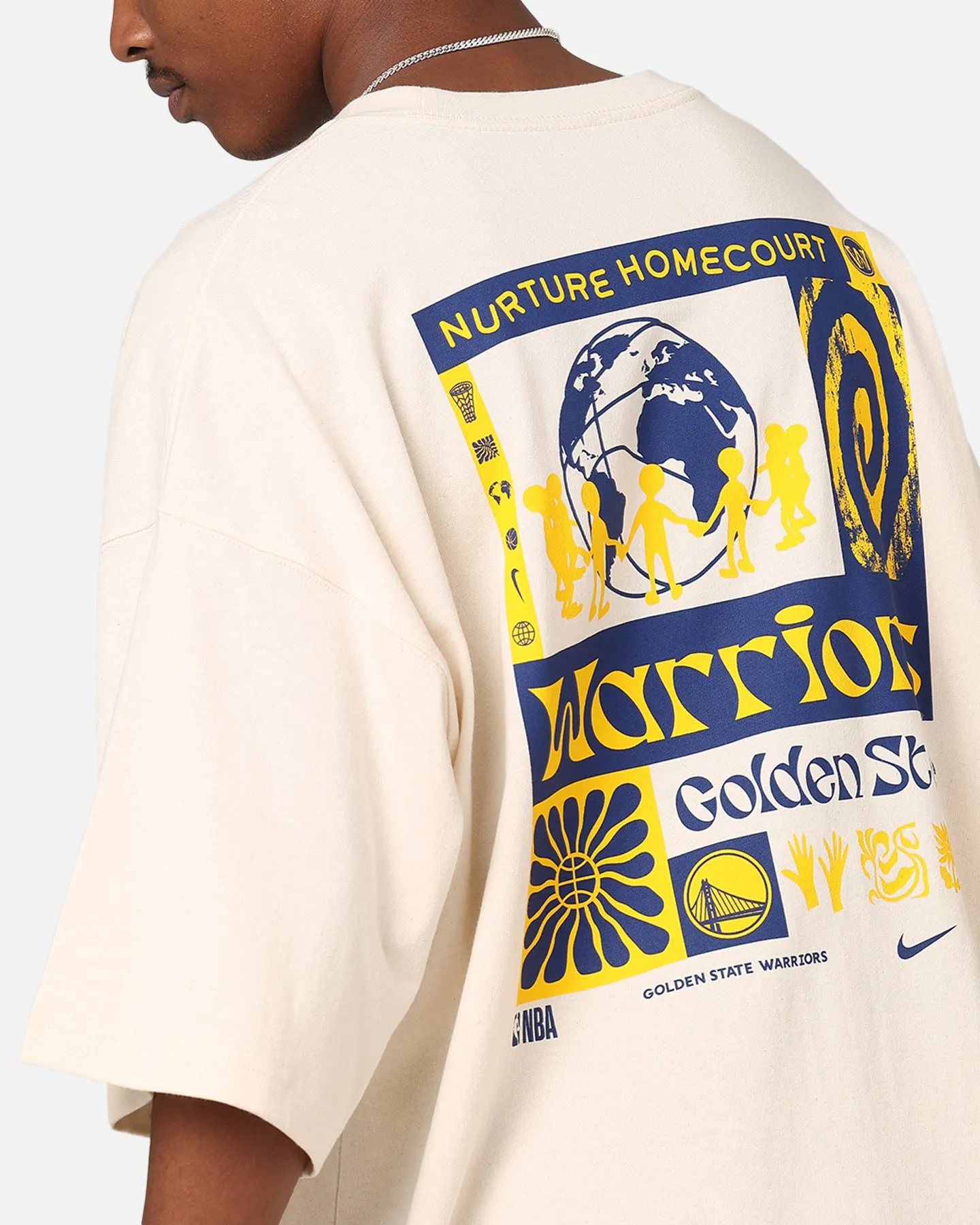 Nike Golden State Warriors NBA Courtside Oversized T-Shirt Pure