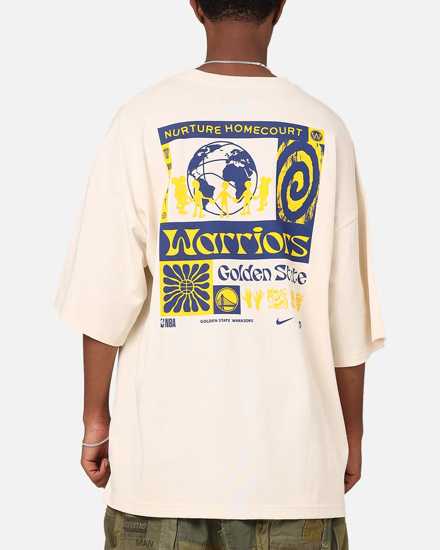 Nike Golden State Warriors NBA Courtside Oversized T-Shirt Pure