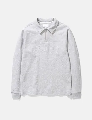 Norse Projects Jorn Half Zip Sweatshirt - Light Grey Melange