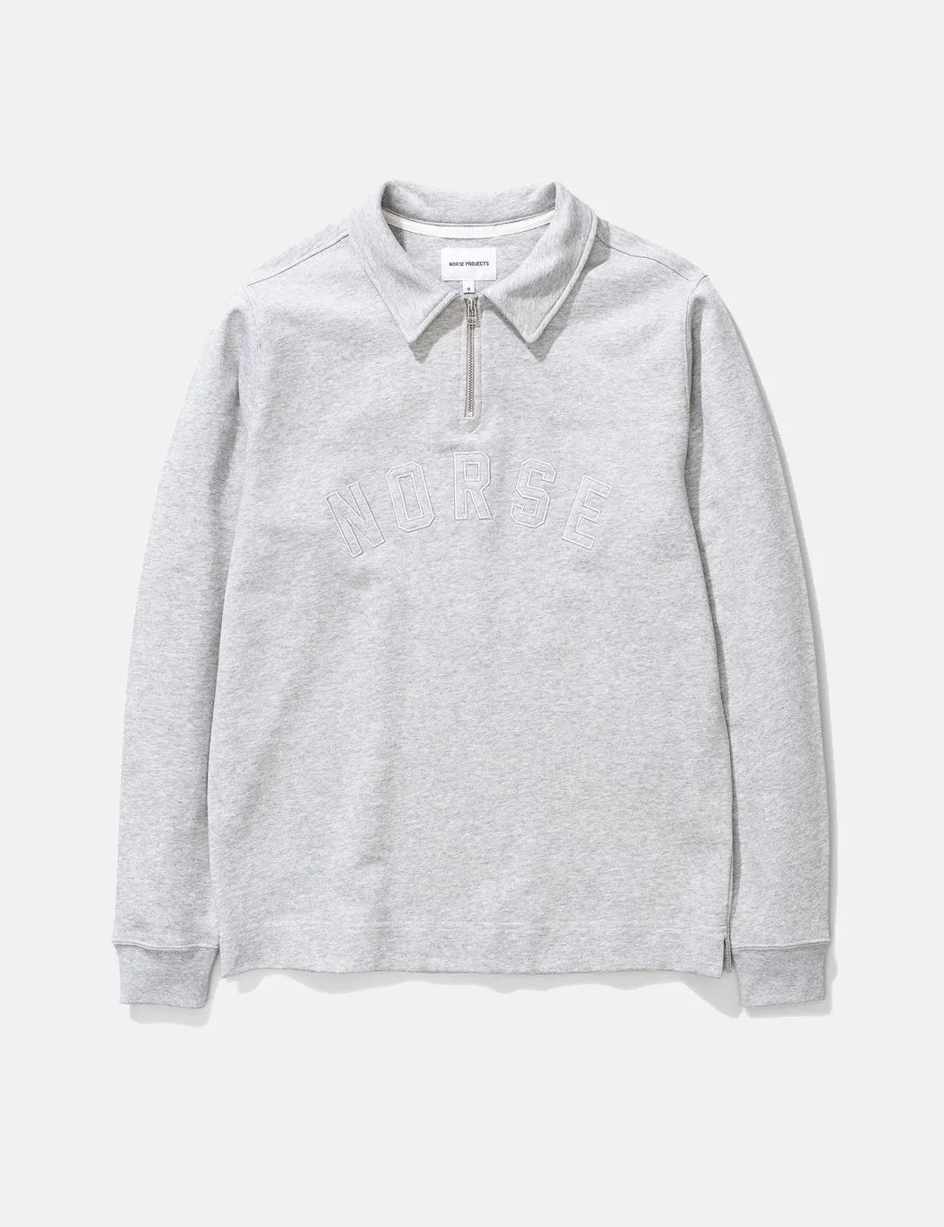 Norse Projects Jorn Half Zip Sweatshirt - Light Grey Melange