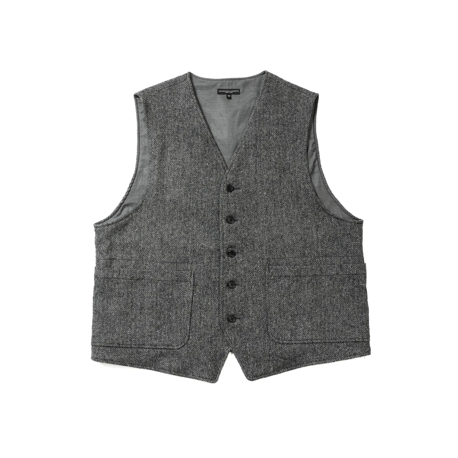 ODD Vest - Grey Poly Wool Herringbone